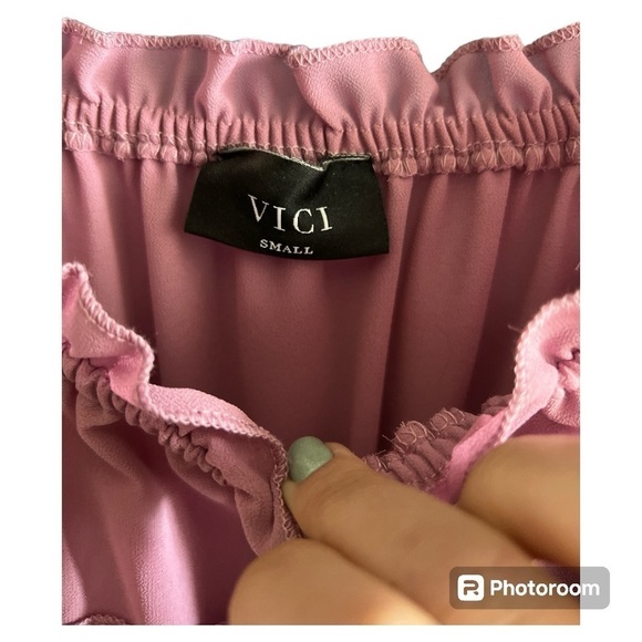 Vici | Pink Ruffle Off-Shoulder Mini Dress - Picture 2 of 2
